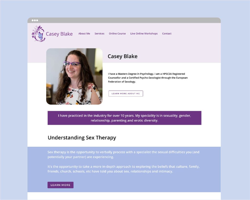 Counselling & Thinkific Course Offering Website