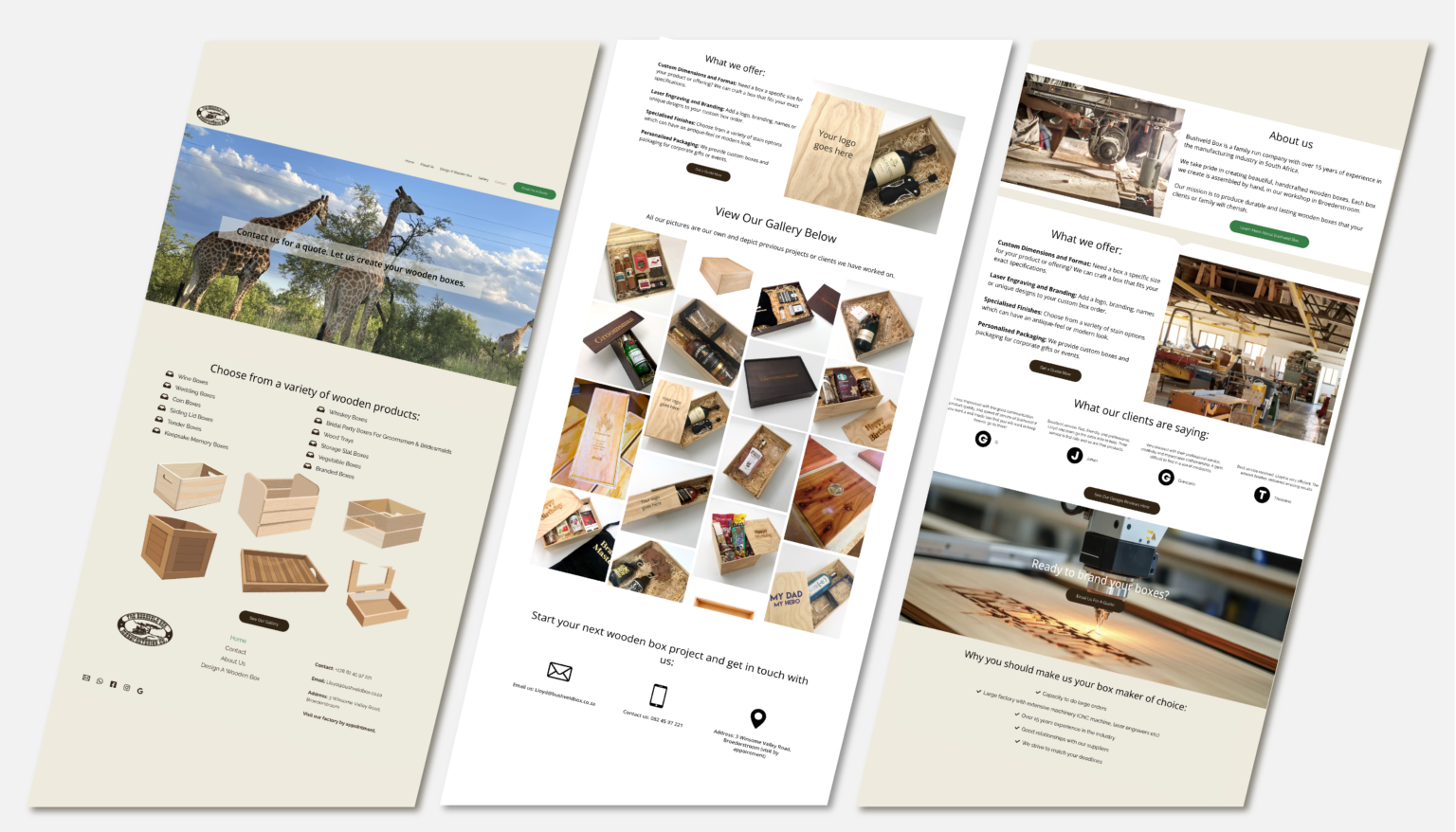Bushveld Box Website Design &amp; Woocommerce.