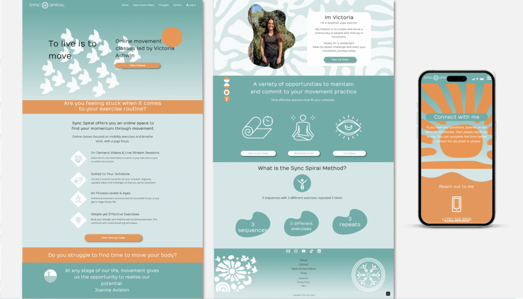 Yoga Sync Spiral Website Design